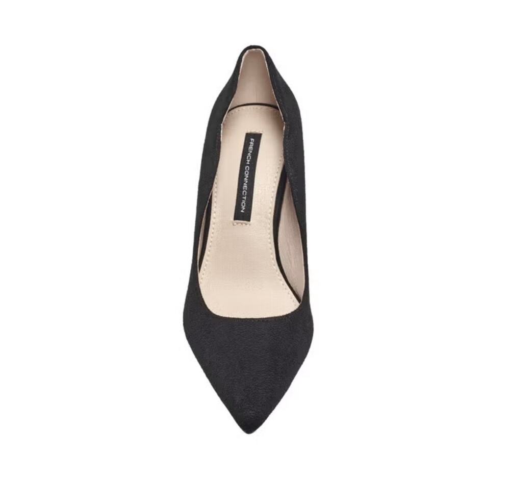 New French connection scalloped faux suede heels sz 8.5 black